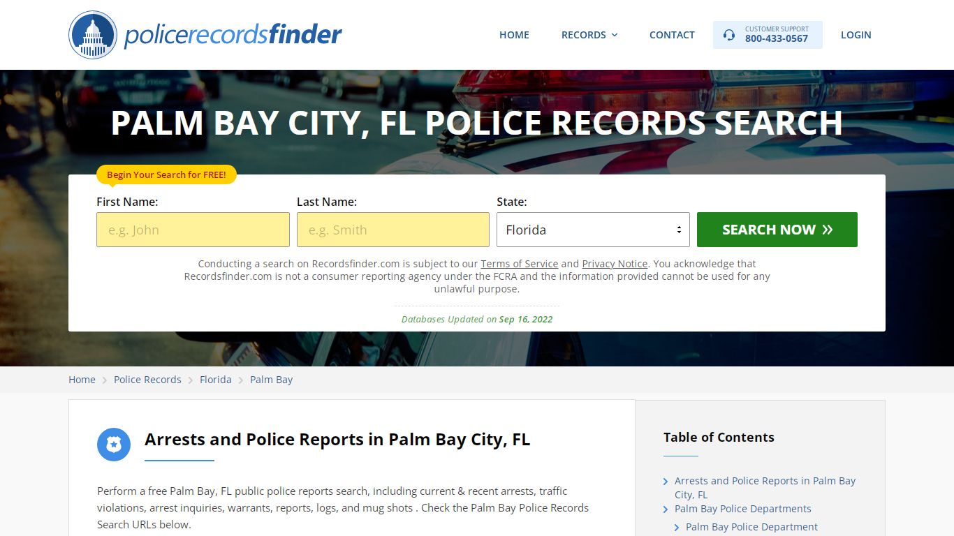 Palm Bay, Brevard County, FL Police Reports & Police Department Records