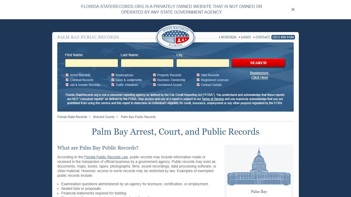 Palm Bay Arrest and Public Records | Florida.StateRecords.org